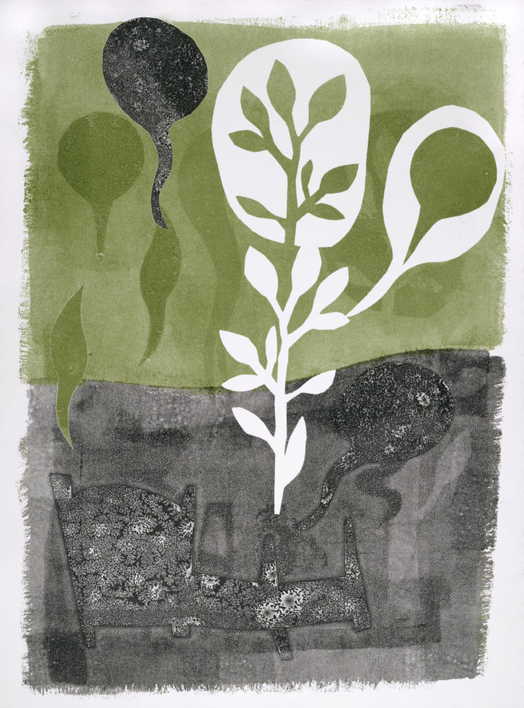 "Dream Bed", Monotype, 15x11", 2015